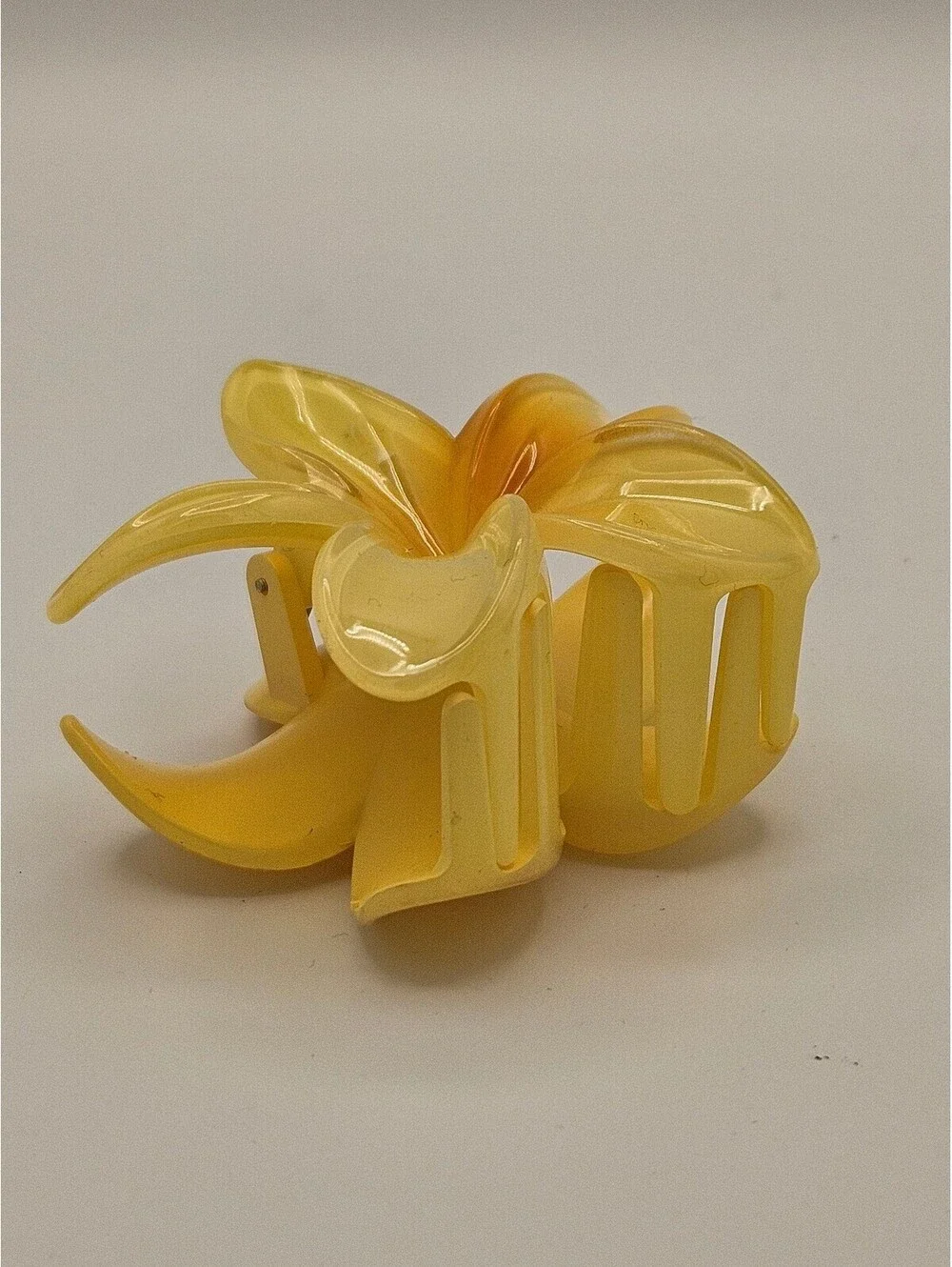 Yellow Plumeria Flower Hair Claw Clip
